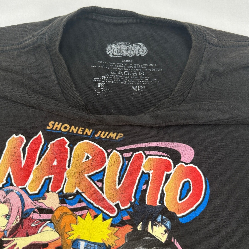 Naruto Shonen Jump Black Long Sleeve Graphic T-Shirt Team 7 Sleeve Pre-Loved - Picture 3 of 6